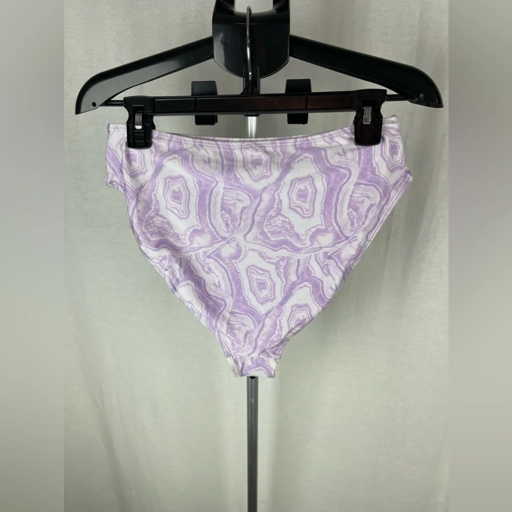 Topshop Purple Marbled High Waist Bikini Bottoms Size 8 NWT